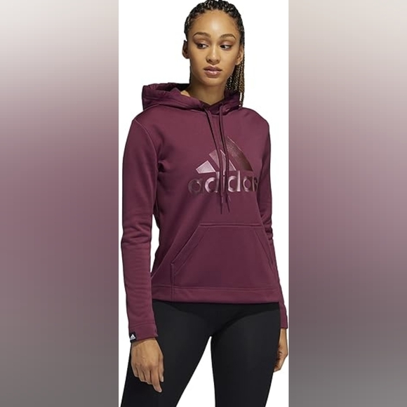 🌸Host Pick🌸NWT Women's Adidas Aeroready Magenta Metallic Hoodie - Picture 1 of 11